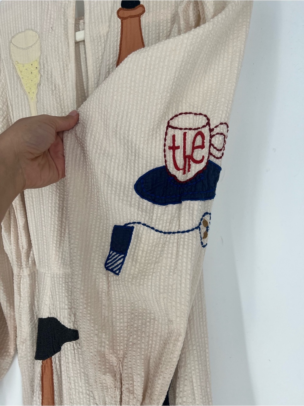 Stella Nova Ivory Novelty Appliqué Midi Dress with Candle & Boots Motif XXS - Picture 8 of 13